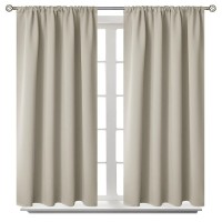 Bgment Rod Pocket Blackout Curtains For Bedroom Thermal Insulated Room Darkening Curtain For Living Room Light Camel 42 X 45