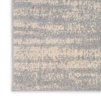 Nourison Essentials Indoor/Outdoor Solid Abstract Grey/Beige 6' X 9' Area Rug  Easy Cleaning  Non Shedding  Bed Room  Living Room  Dining Room  Backyard  Deck  Patio (6X9)