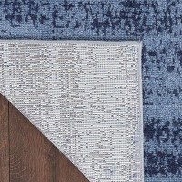 Nourison Essentials Indoor/Outdoor Solid Abstract Denim 4' X 6' Area Rug  Easy Cleaning  Non Shedding  Bed Room  Living Room  Dining Room  Backyard  Deck  Patio (4X6)