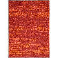 Nourison Essentials Indoor/Outdoor Solid Abstract Red 5' X 7' Area Rug  Easy Cleaning  Non Shedding  Bed Room  Living Room  Dining Room  Backyard  Deck  Patio (5X7)