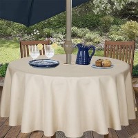 Youngseahome Outdoor Tablecloth Wrinklefree Stain Resistant Waterproof Polyester Fabric Table Cover With Zipper Umbrella Hole F