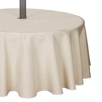 Youngseahome Outdoor Tablecloth Wrinklefree Stain Resistant Waterproof Polyester Fabric Table Cover With Zipper Umbrella Hole F