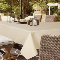 Youngseahome Outdoor Tablecloth Wrinklefree Stain Resistant Waterproof Polyester Fabric Table Cover With Zipper Umbrella Hole F