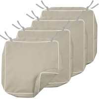 Porch Shield Outdoor Cushion Slipcovers Set 4 Waterproof Fade Resistant Patio Chair Seat Cushion Covers 22 X 20 X 4 Inch Beige