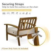 Porch Shield Outdoor Cushion Slipcovers Set 4 Waterproof Fade Resistant Patio Chair Seat Cushion Covers 24 X 24 X 4 Inch Beige