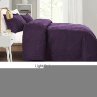 Exclusivo Mezcla Quilt Set Full Queen Size 3 Pieces Deep Purple Queen Quilt Bedding Set Lightweight Quilts Soft Bedspreads Mod