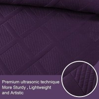 Exclusivo Mezcla Quilt Set Full Queen Size 3 Pieces Deep Purple Queen Quilt Bedding Set Lightweight Quilts Soft Bedspreads Mod