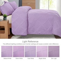 Exclusivo Mezcla Quilt Set King Size 3 Pieces Lilac King Quilt Bedding Set Lightweight Quilts Soft Bedspreads Modern Striped C