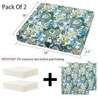 Magpie Fabrics Patio Square Chair Cushions 18X18X25 With Ties 2 Pack Waterproof Weather Resistant Indooroutdoor Univer