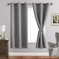 Jiuzhen Blackout Curtains With Tiebacks Thermal Insulated Light Blocking And Noise Reducing Grommet Curtain Drapes For Bedroo