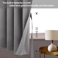 Jiuzhen Blackout Curtains With Tiebacks Thermal Insulated Light Blocking And Noise Reducing Grommet Curtain Drapes For Bedroo