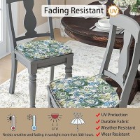 Magpie Fabrics Outdoorindoor 17X16X2 Chair Cushions With Ties Set Of 2 Waterproof All Weather Ushape Seat Pads Decorati