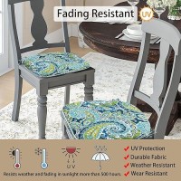 Magpie Fabrics Outdoorindoor 17X16X2 Chair Cushions With Ties Set Of 4 Waterproof All Weather Ushape Seat Pads Decorati