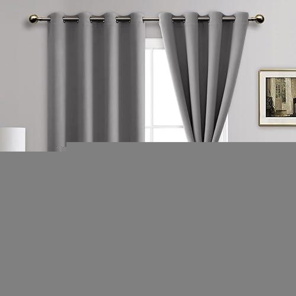 Jiuzhen Blackout Curtains With Tiebacks Thermal Insulated Light Blocking And Noise Reducing Grommet Curtain Drapes For Bedroo