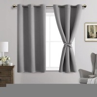 Jiuzhen Blackout Curtains With Tiebacks Thermal Insulated Light Blocking And Noise Reducing Grommet Curtain Drapes For Bedroo