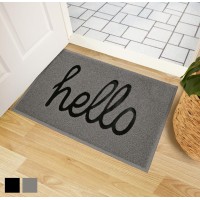 Gorilla Grip 100 Water Resistant All Weather Hello Door Mat Dirt Grabber Mesh Welcome Doormat Stain And Fade Resistant Low P