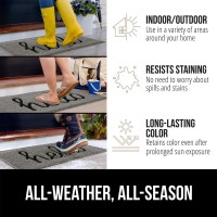 Gorilla Grip 100 Water Resistant All Weather Hello Door Mat Dirt Grabber Mesh Welcome Doormat Stain And Fade Resistant Low P