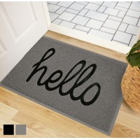 Gorilla Grip 100 Water Resistant All Weather Hello Door Mat Dirt Grabber Mesh Welcome Doormat Stain And Fade Resistant Low P