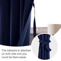 Jiuzhen Short Curtains Kitchen Half Window Blackout Curtains With 2 Tiebacks Thermal Insulated Curtains 2 Panels Rod Pocket Cu