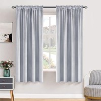 Miulee Greyish White Velvet Curtains Thermal Insulated Blackout Curtain Drapes For Bedroom Living Room Darkening 63 Inches Long