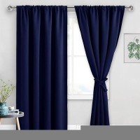 Jiuzhen Blackout Curtains For Bedroom Thermal Insulated Room Darkening Rod Pocket Curtains For Living Room Set Of 2 Panels Wi