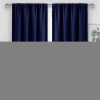 Jiuzhen Blackout Curtains For Bedroom Thermal Insulated Room Darkening Rod Pocket Curtains For Living Room Set Of 2 Panels Wi