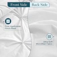 Basic Beyond White Queen Comforter Set Pinch Pleat Bed Comforter Queen Set Pintuck Queen Bed Comforter Set With Comforter 2