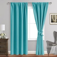 Jiuzhen Blackout Curtains For Bedroom Thermal Insulated Room Darkening Rod Pocket Curtains For Living Room Set Of 2 Panels Wi