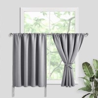 Jiuzhen Short Curtains Kitchen Half Window Curtains With 2 Tiebacks Thermal Insulated Curtains 2 Panels Rod Pocket Curtains F