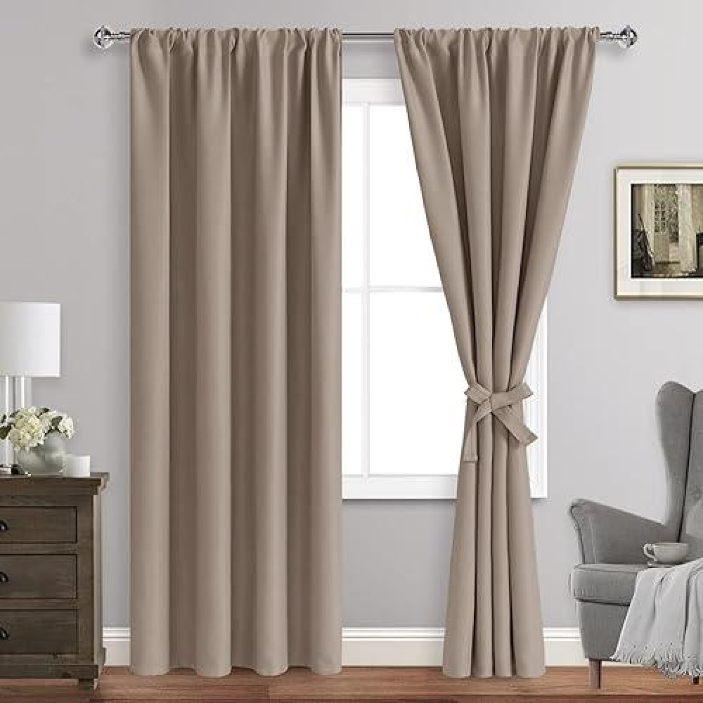 Jiuzhen Blackout Curtains For Bedroom Thermal Insulated Room Darkening Noise Reducing 42 X 96 Inch Length Curtains For Living