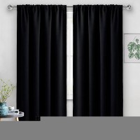 Jiuzhen Blackout Curtains For Bedroom Thermal Insulated Room Darkening Rod Pocket Curtains For Living Room Set Of 2 Panels Wi