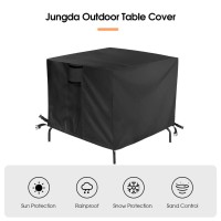 Jungda Outdoor Table Cover For Patio Bar Height Table,32 Inch Square Outdoor Bistro High Top Table Cover,Waterproof Patio Furniture Cover For Small Tall Table - 32 X 32 X 39 Inch