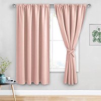 Jiuzhen Blush Pink Blackout Curtains For Bedroom Thermal Insulated Room Darkening Noise Reducing 52 X 63 Inch Length Curtains