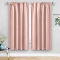 Jiuzhen Blush Pink Blackout Curtains For Bedroom Thermal Insulated Room Darkening Noise Reducing 52 X 63 Inch Length Curtains