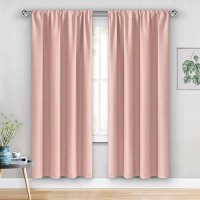 Jiuzhen Blush Pink Blackout Curtains For Bedroom Curtain Drapes Set Of 2 Panels With Tiebacks Thermal Insulated Room Darkenin