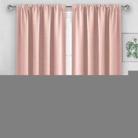 Jiuzhen Blush Pink Blackout Curtains For Bedroom Thermal Insulated Room Darkening Rod Pocket Curtains For Living Room Set Of