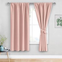 Jiuzhen Pink Blackout Curtains For Gril Room Thermal Insulated Light Blocking Curtains Room Darkening Rod Pocket Curtains For