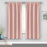 Jiuzhen Pink Blackout Curtains For Gril Room Thermal Insulated Light Blocking Curtains Room Darkening Rod Pocket Curtains For