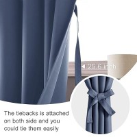 Jiuzhen Dusty Blue Blackout Curtains For Bedroom Thermal Insulated Room Darkening Noise Reducing 70 X 63 Inch Length Curtains