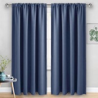 Jiuzhen Dusty Blue Blackout Curtains For Bedroom Thermal Insulated Room Darkening Noise Reducing 60 X 84 Inch Length Curtains