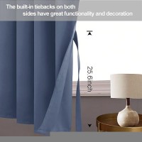 Jiuzhen Blackout Curtains With Tiebacks Thermal Insulated Light Blocking And Noise Reducing Grommet Curtain Drapes For Bedroo