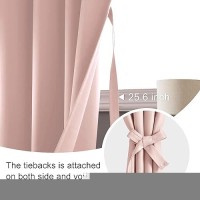 Jiuzhen Blush Pink Blackout Curtains For Bedroom Thermal Insulated Room Darkening Noise Reducing 60 X 84 Inch Length Curtains