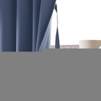 Jiuzhen Dusty Blue Blackout Curtains For Bedroom Thermal Insulated Light Blocking Curtains Rod Pocket Curtains For Nursery Ro