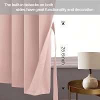 Jiuzhen Blackout Curtains With Tiebacks Thermal Insulated Light Blocking And Noise Reducing Grommet Curtain Drapes For Bedroo