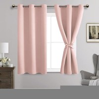 Jiuzhen Blackout Curtains With Tiebacks Thermal Insulated Light Blocking And Noise Reducing Grommet Curtain Drapes For Bedroo