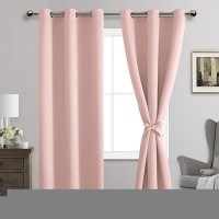 Jiuzhen Blackout Curtains With Tiebacks Thermal Insulated Light Blocking And Noise Reducing Grommet Curtain Drapes For Bedroo