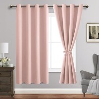 Jiuzhen Blackout Curtains With Tiebacks Thermal Insulated Light Blocking And Noise Reducing Grommet Curtain Drapes For Bedroo