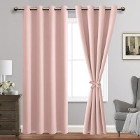 Jiuzhen Blackout Curtains With Tiebacks Thermal Insulated Light Blocking And Noise Reducing Grommet Curtain Drapes For Bedroo