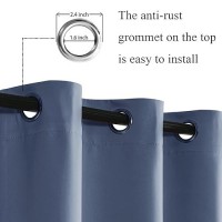 Jiuzhen Dusty Blue Blackout Curtains With Tiebacks Thermal Insulated Light Blocking And Noise Reducing Grommet Curtains For Bed