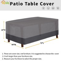 Easygoing 600D Heavy Duty Rectangular Table Cover Uv Resistant And Waterproof Outdoor Lawn Patio Furniture Cover 72 Lx44 Wx2